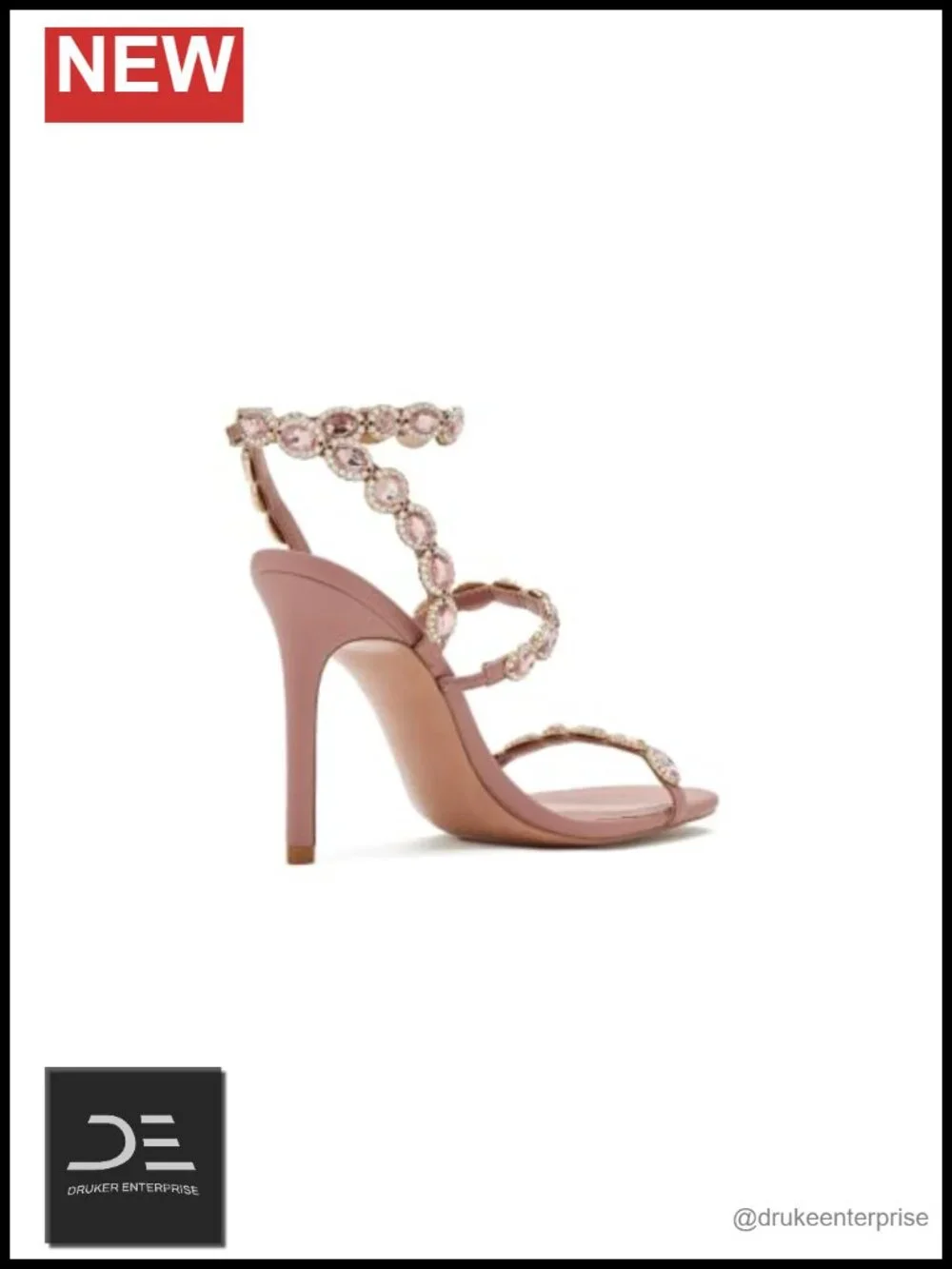 Steve Madden Heeled Sandals Stiletto Round Toe Jewel Embellished Ankle Strap